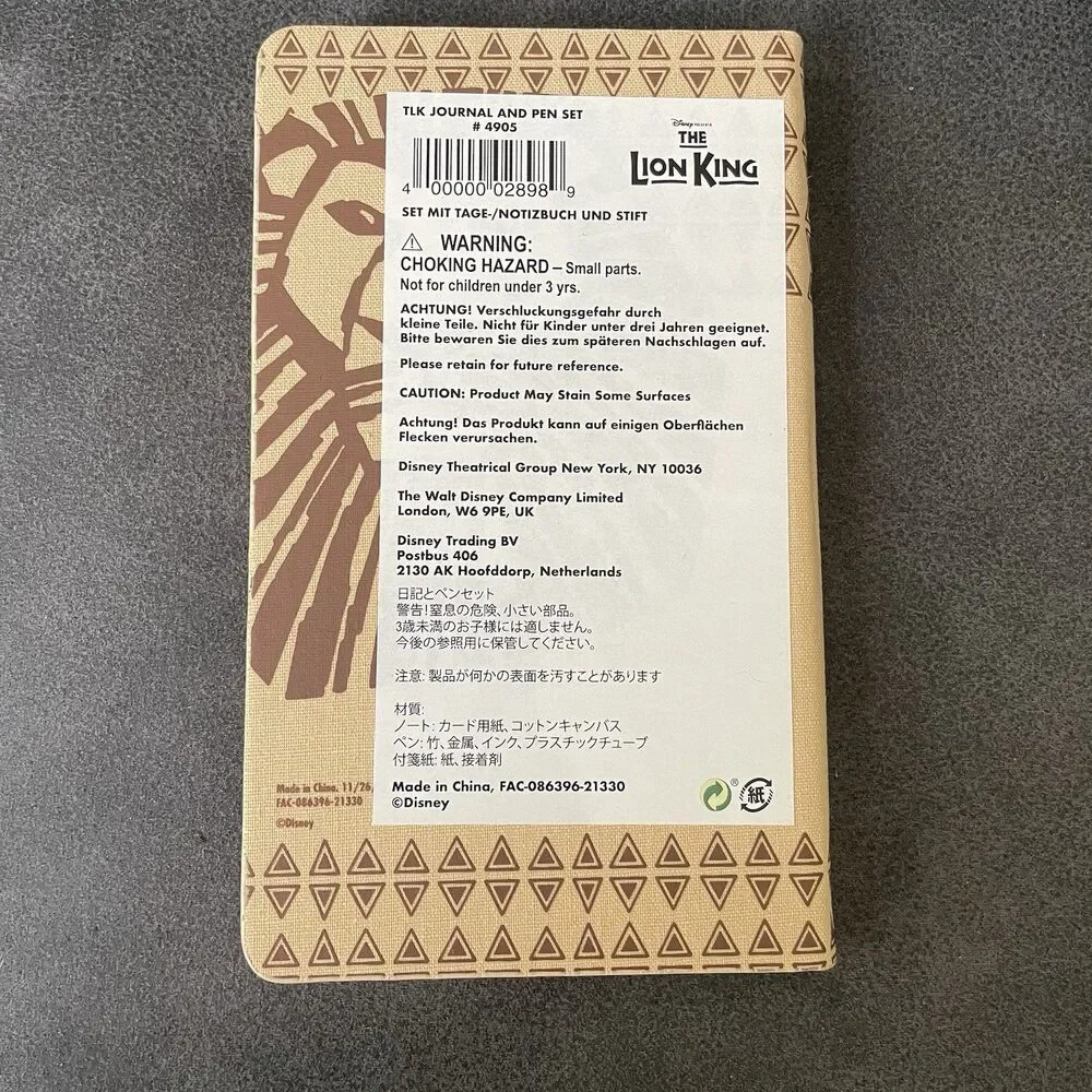 Disney's THE LION KING Broadway Musical Souvenir Folding Notepad Notebook W/ Pen